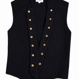 Rio 100% Wool - Black Vest with Gold Buttons